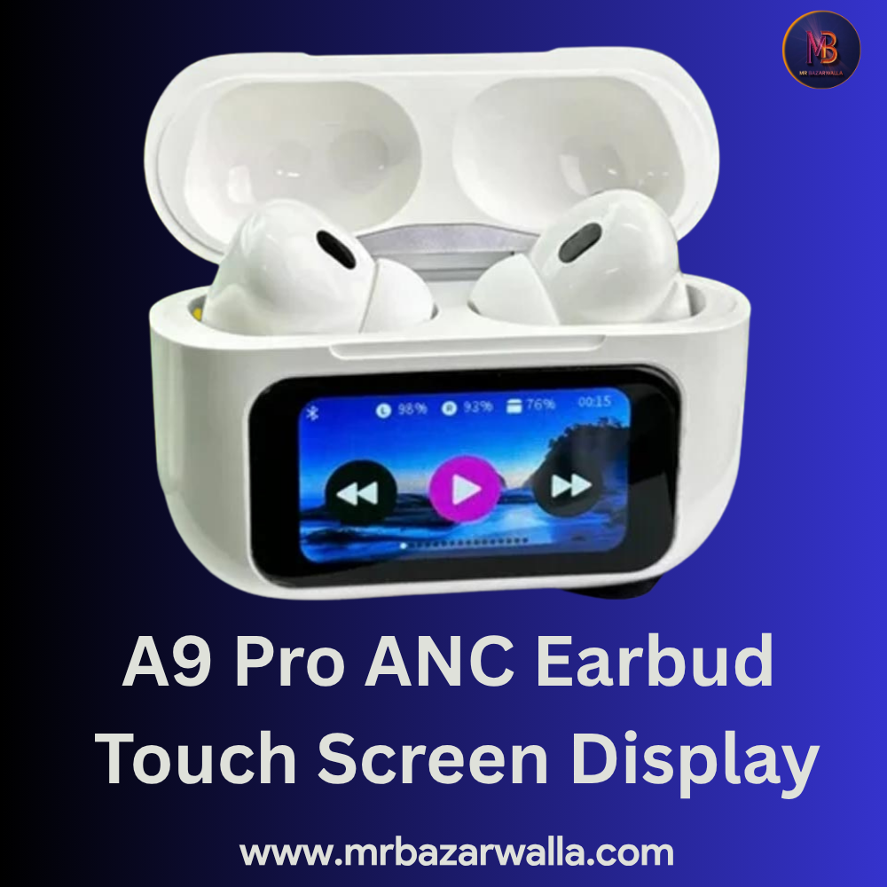 A9 Pro ANC Earbuds Touch Screen Display | Noise Cancelling Earbuds